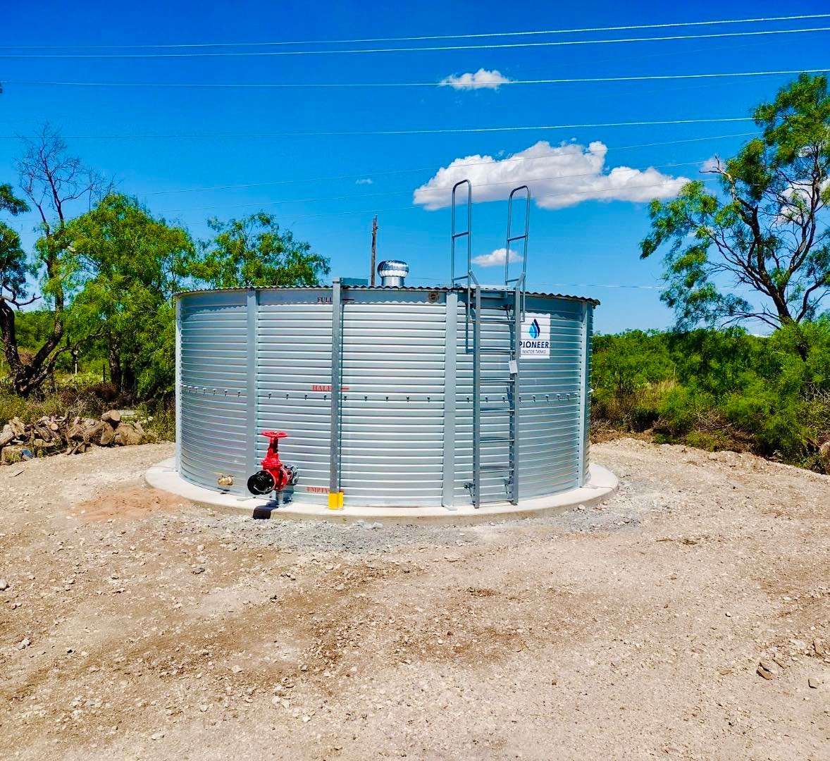 Pioneer Water Tank with flat roof installation